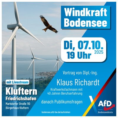 Event-Flyer Windkraft am Bodensee